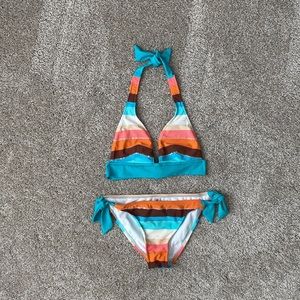 First Kiss Sequin Stripe Bikini Set